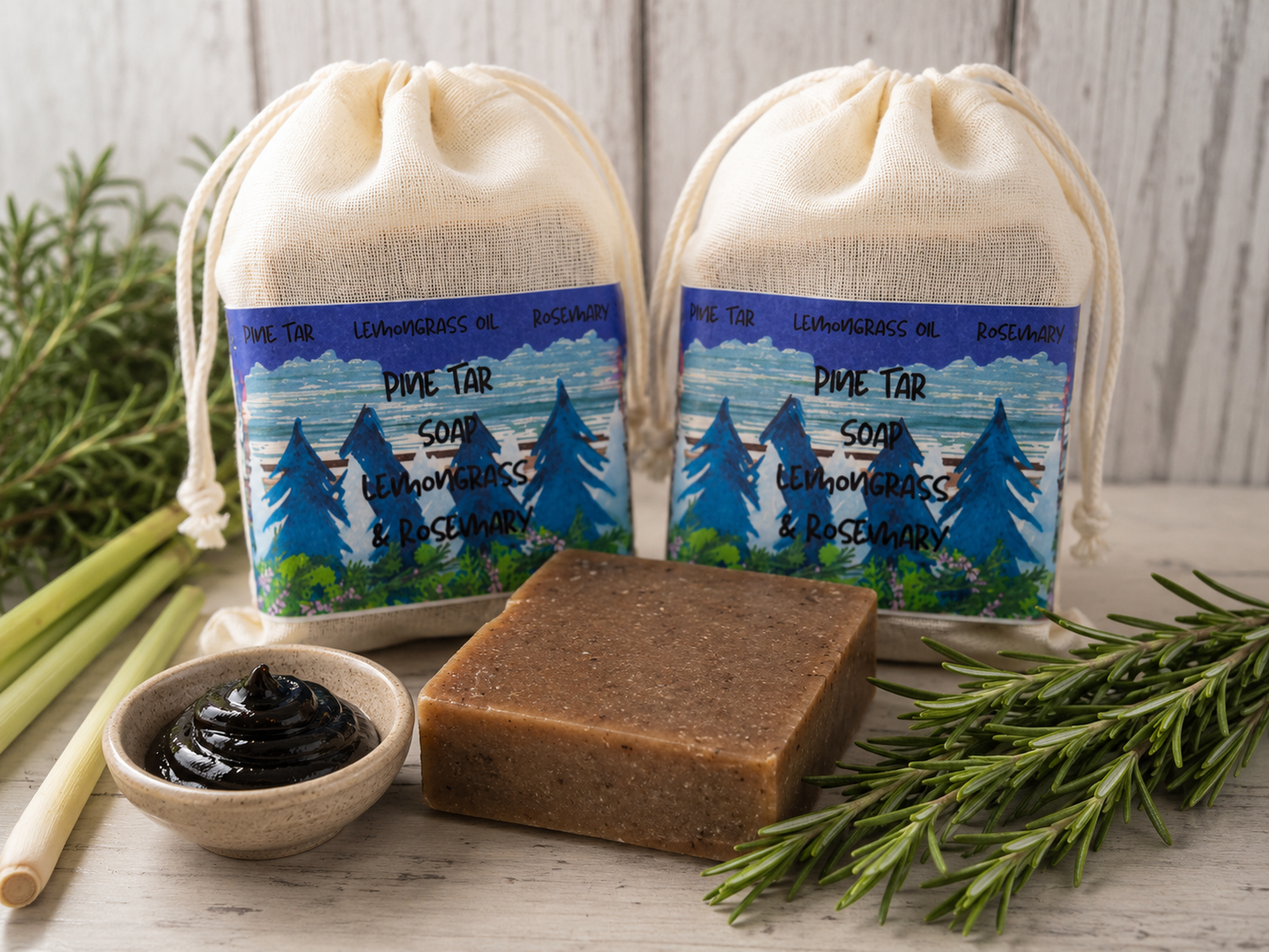 Pine Tar Soap Rosemary & Lemongrass