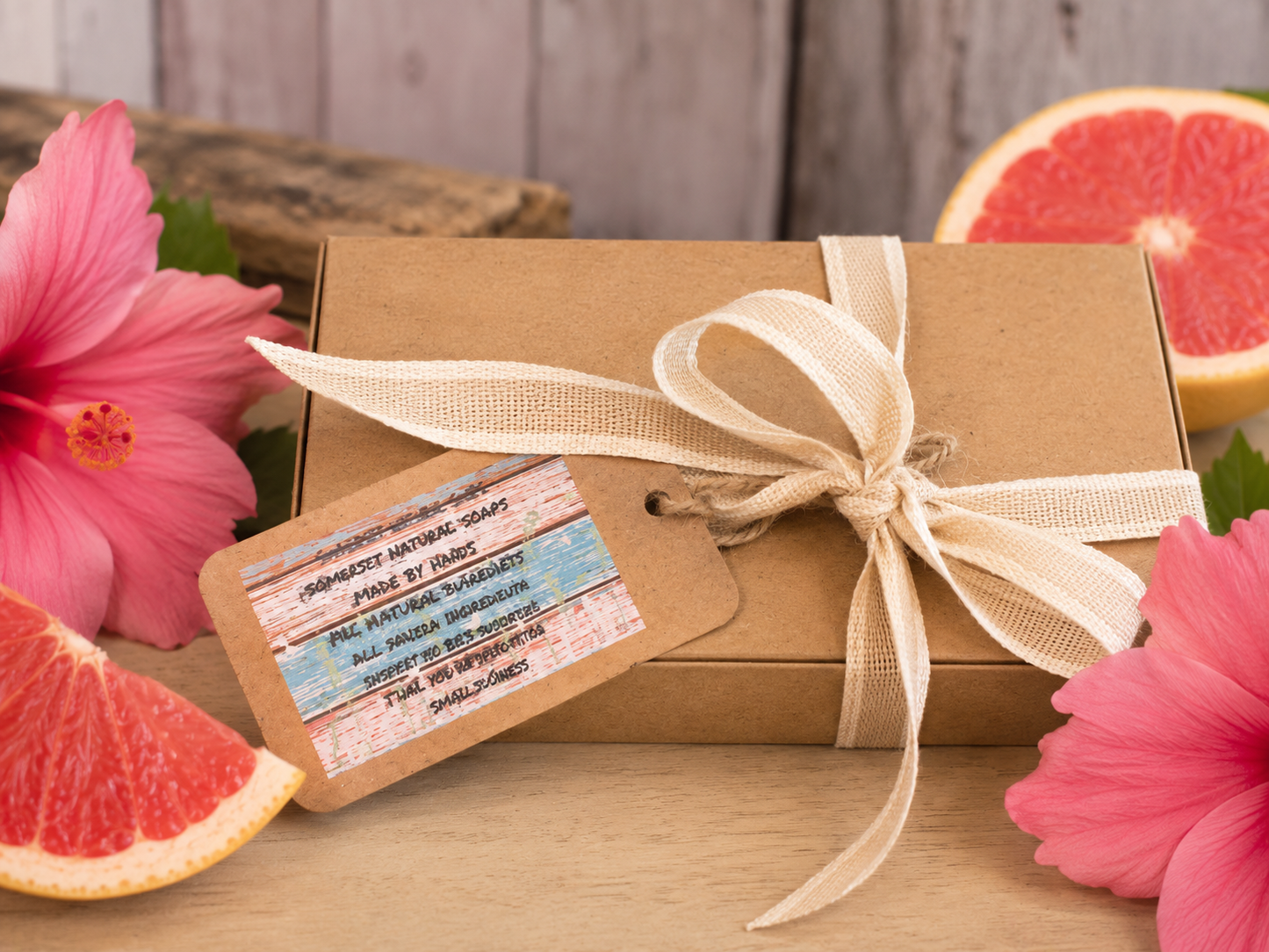 Gift set Luxury Body Butter Grapefruit Rose & Luxury Soap Hibiscus Pink Grapefruit