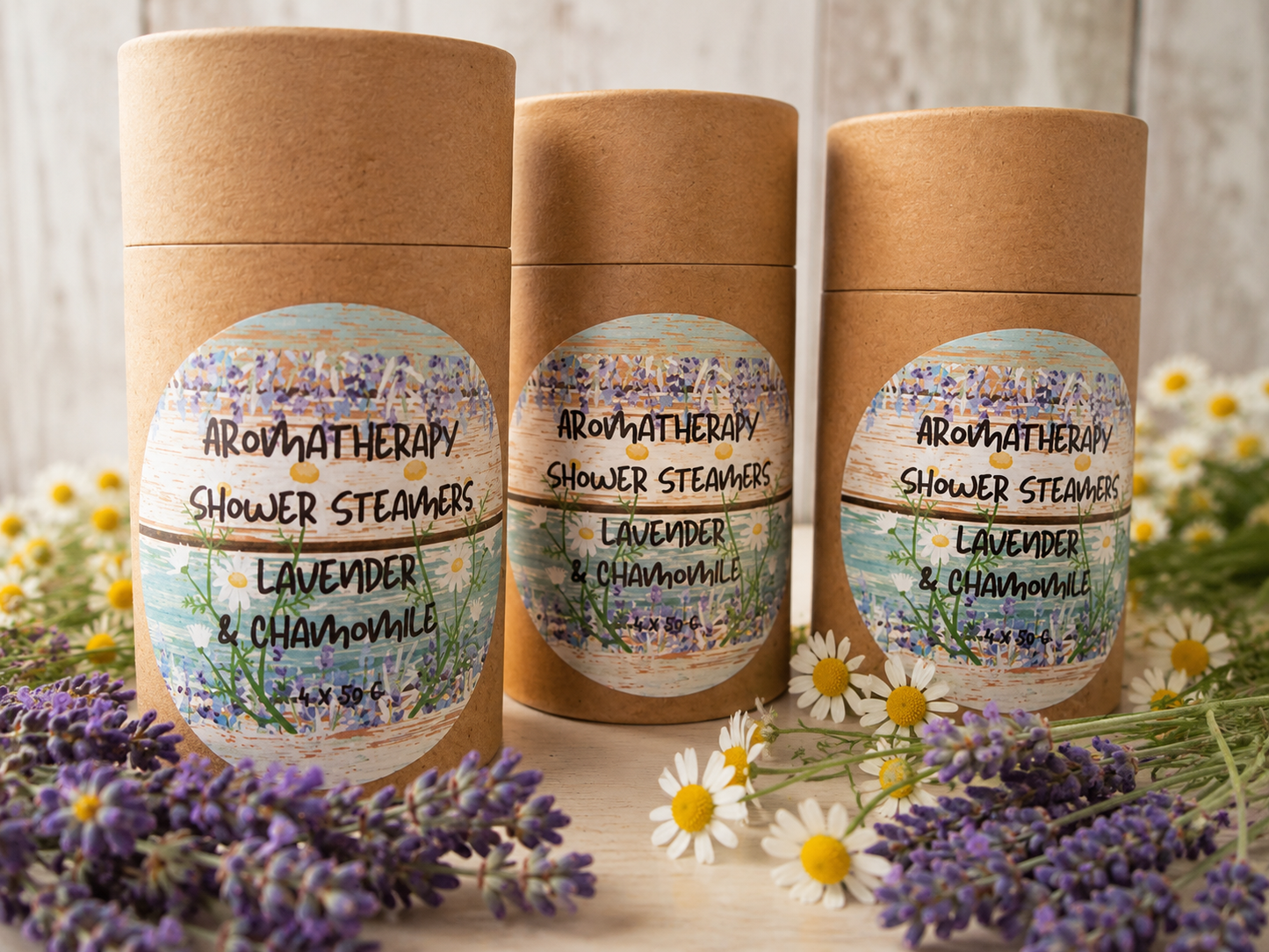 4 x pack aromatherapy Shower Steamers Lavender & Chamomile